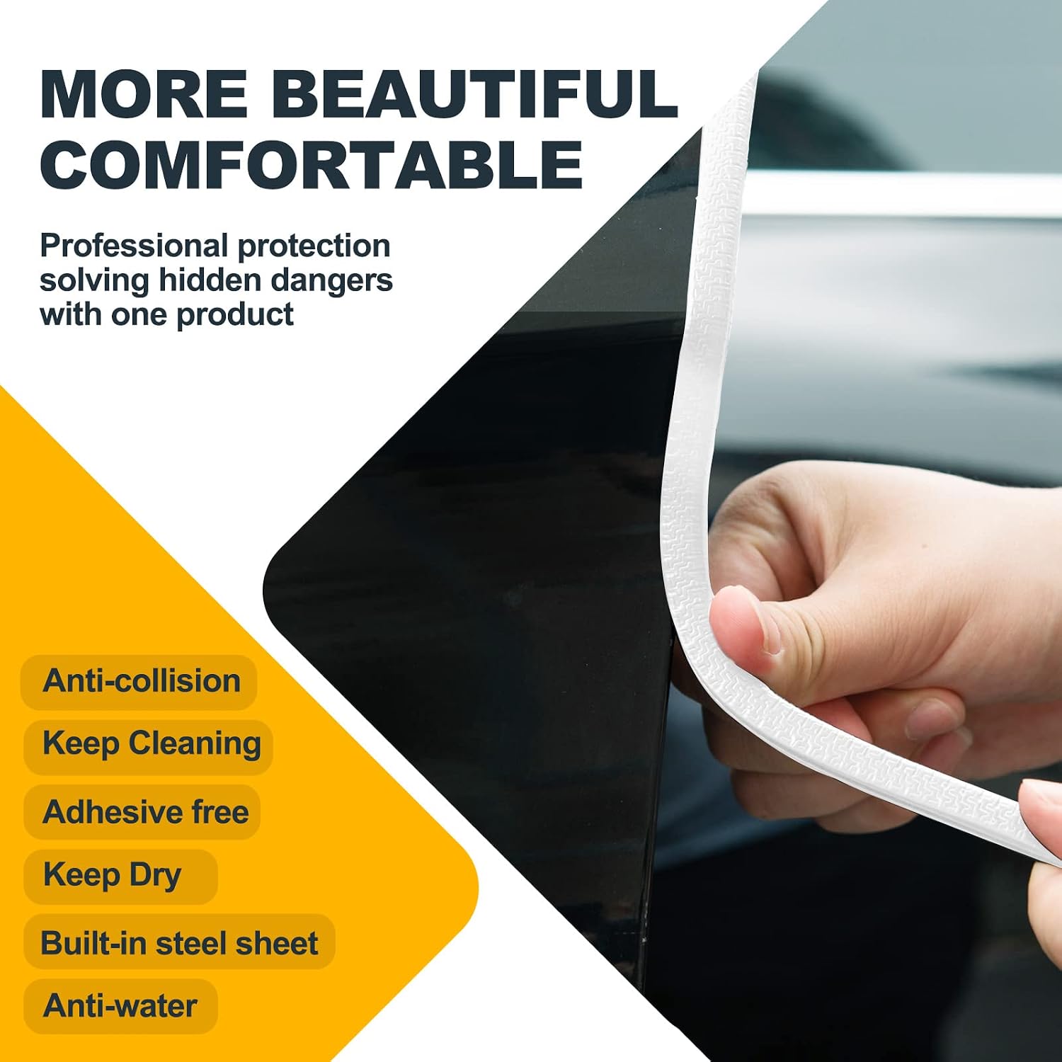 Thumbnail 2 de Car Door Edge Protector Glueless Rubber Edge Protector – 20m (White)