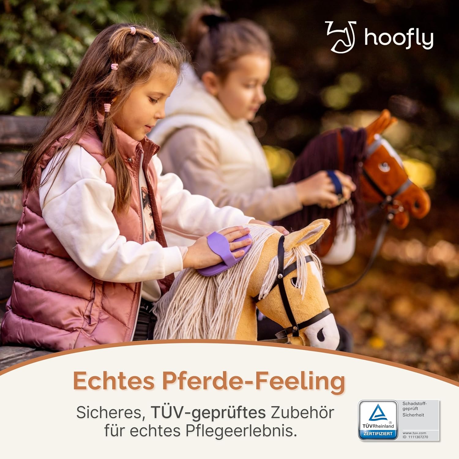 Thumbnail 1 de Hoofly Hobby Horse Zubehör Pflegeset für Kinder mit Tasche, Bürste, Striegel & Hufkratzer (TÜV geprüft)