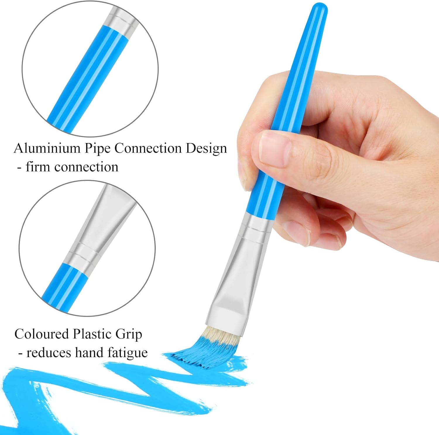 Thumbnail 2 de REGUICORP 19ZZMHB001 Kids’ Paint Brush Set, 20 Round and Flat Brushes