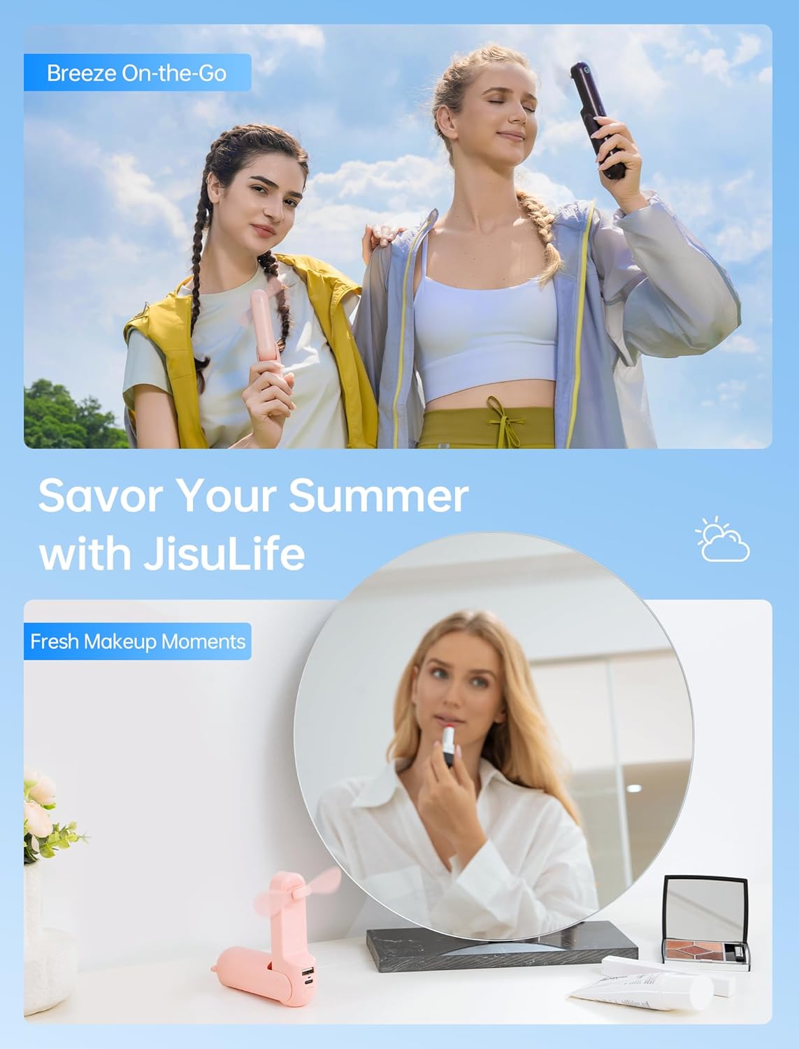 Thumbnail 5 de JISULIFE Handheld Mini Fan 12–19h battery life