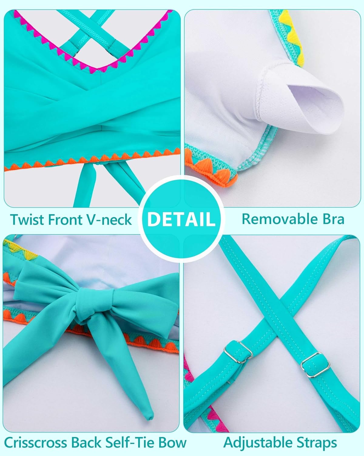 Thumbnail 3 de HOZIY Girls Crisscross Tie-Back Bikini Set (Teen) — Two-Piece Swimsuit for Ages 9–18