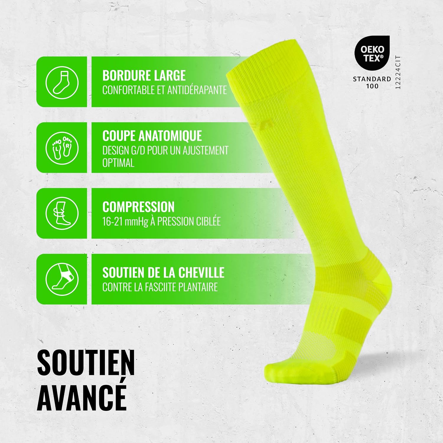Detalle 2 de COMPRESSION FOR ATHLETES V1 chaussettes 16–21 mmHg