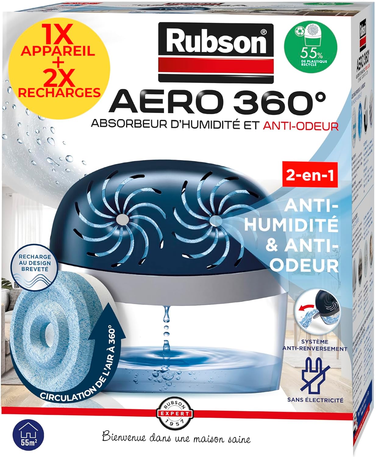 Thumbnail 6 de Rubson AERO 360° Absorbeur d'humidité pour pièces jusqu'à 40 m²