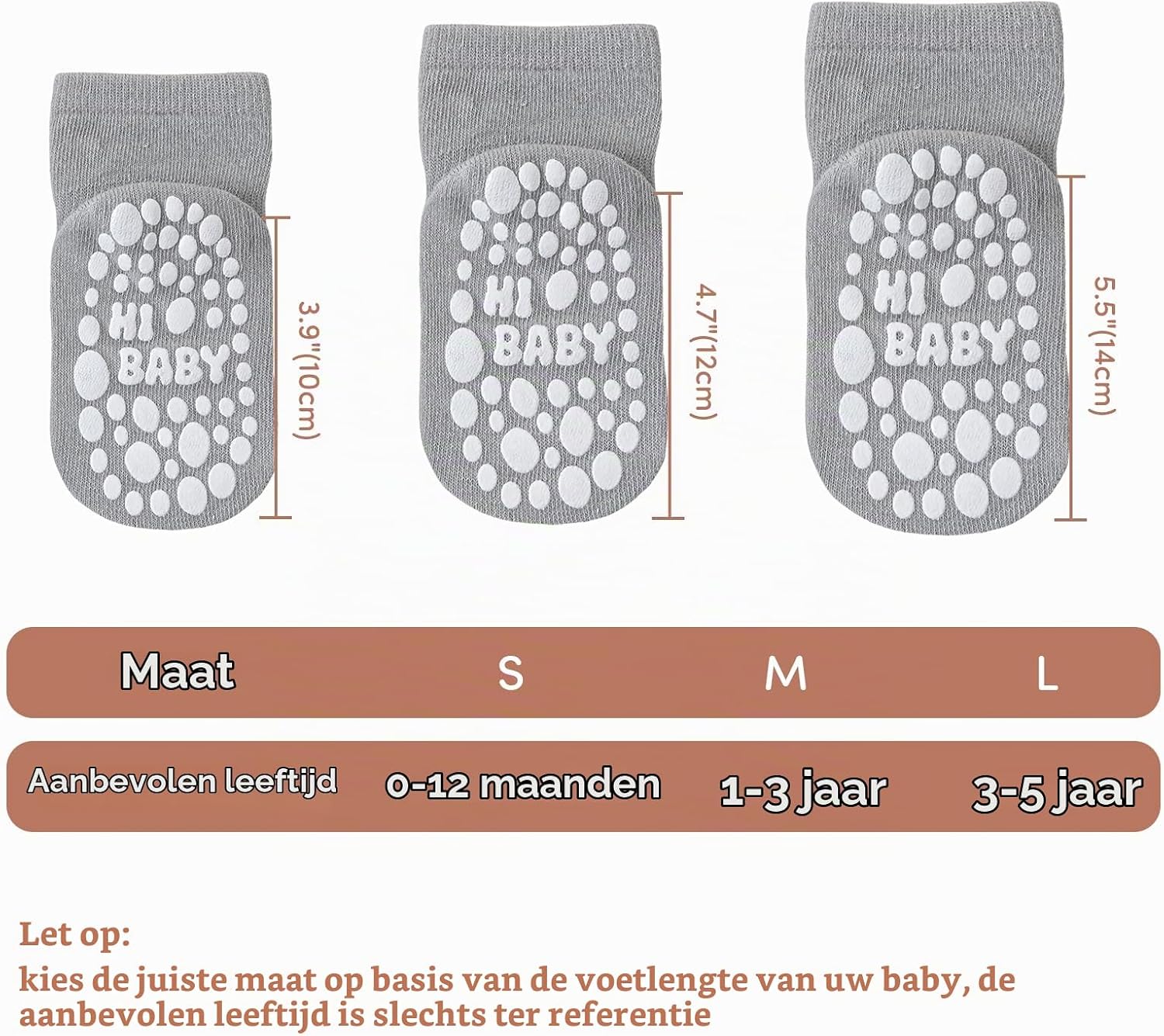 Thumbnail 5 de SockWaddles 2479 antislipsokken voor baby en kind met ABS-noppen en katoenmix
