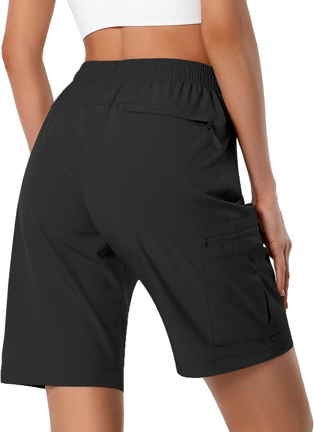 Thumbnail 3 de Hugut Women's Lightweight Hiking Cargo Shorts with 5 Zipper Pockets