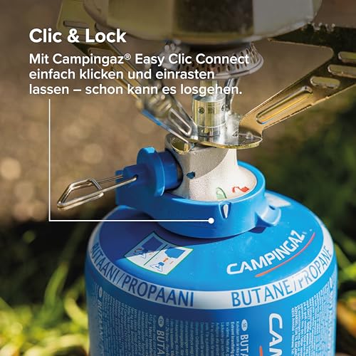 Detalle de Campingaz Camping Connect Gaskocher – 1-Flammen, 1250 W, einfacher Klickanschluss