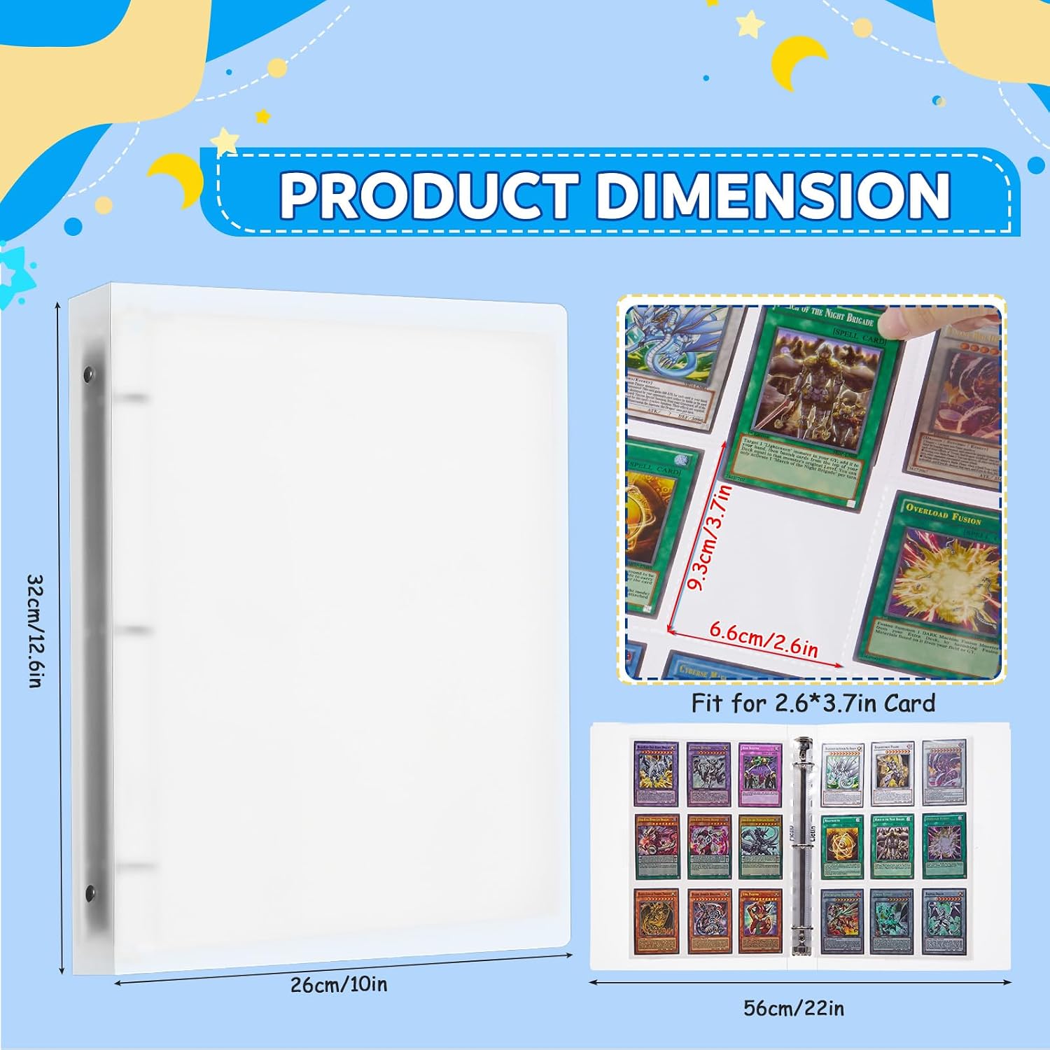 Detalle 2 de Lictin Trading Card Sleeves & Binder Album (Transparent Waterproof, 540 pockets)