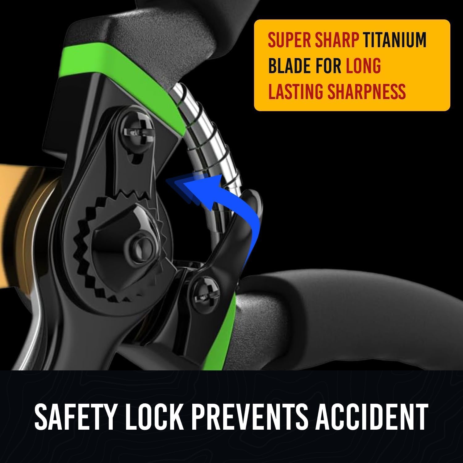 Detalle 2 de Craft911 PS-V1 Pruning Shears, Titanium-Coated SK5 Steel, Safety Lock