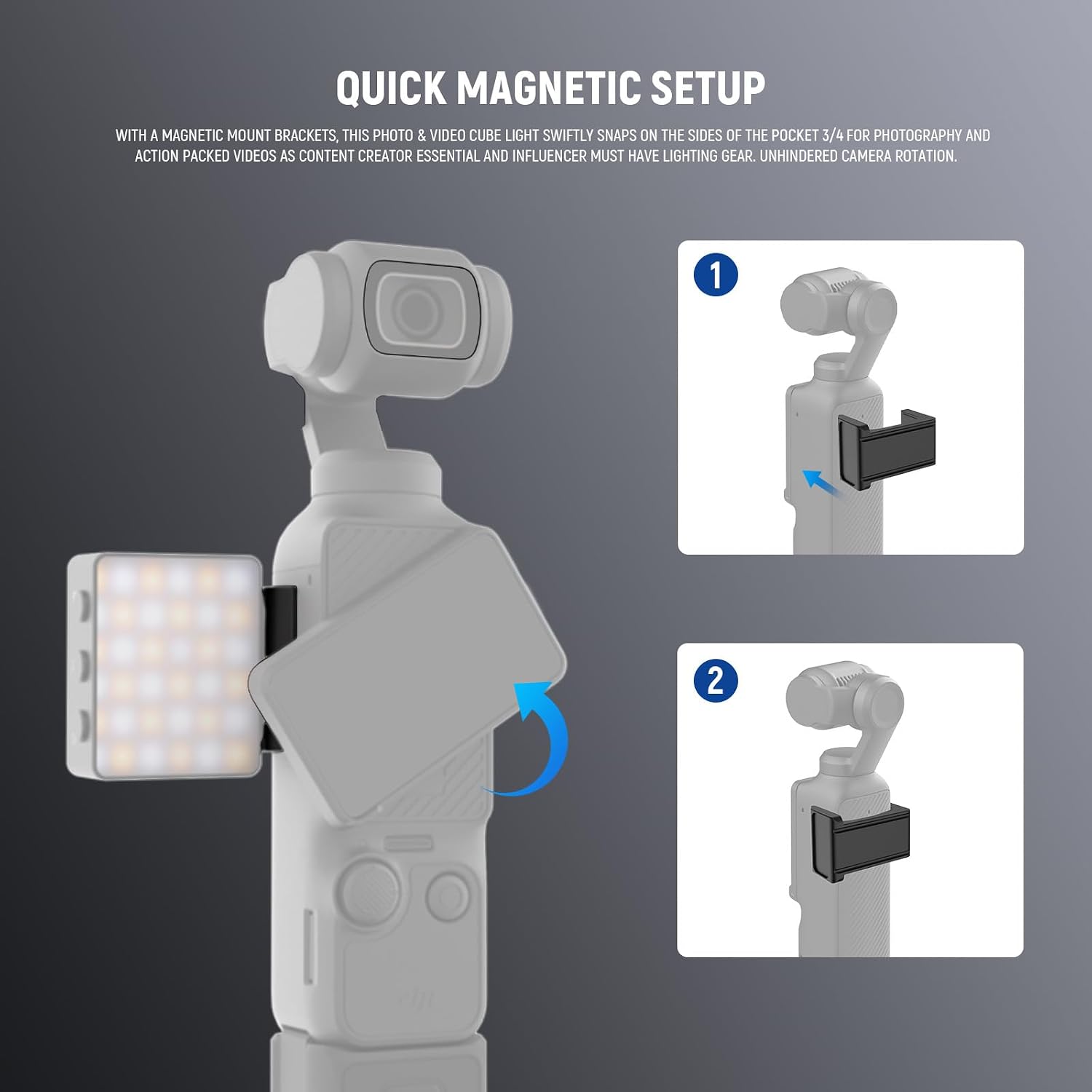 Thumbnail 6 de NEEWER BASICS Bi Colour Magnetic Camera Auxiliary Light for DJI Osmo Pocket 4 & 3