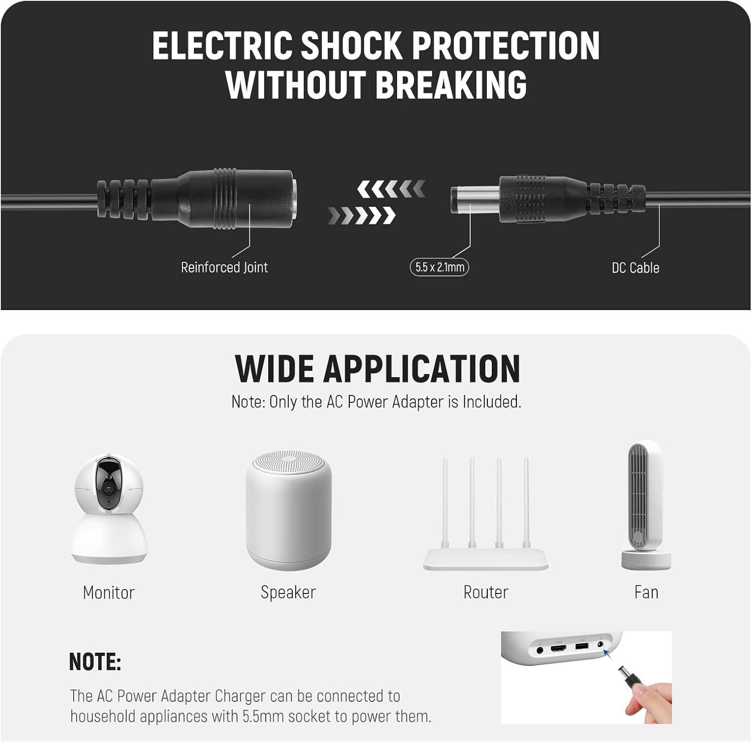 Thumbnail 4 de NEEWER AC-PW20 Adattatore d’Alimentazione con batteria fittizia per Sony NP-FW50