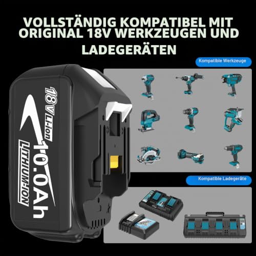 Thumbnail 3 de Amoresbat 2X10,0Ah Ersatzakku für Makita 18V LXT – Kompatibilität, Leistung und Sicherheit