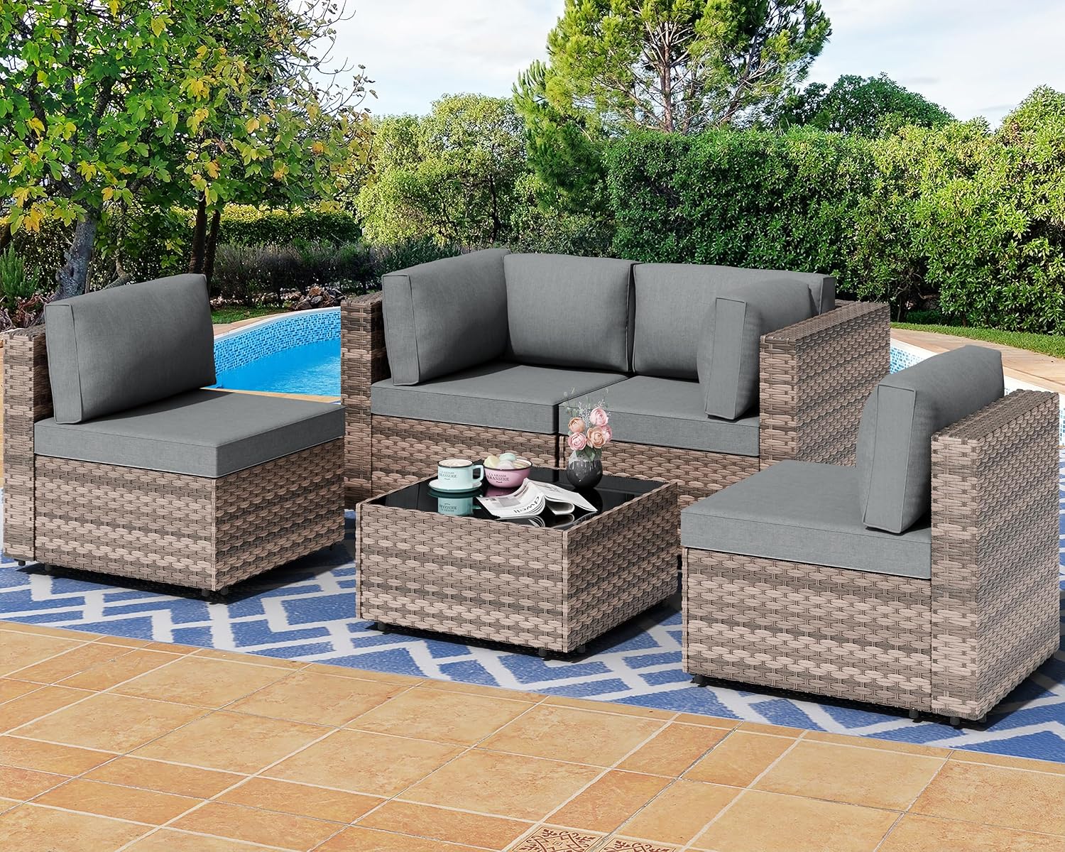 Detalle de Shintenchi Patio Furniture Set, 5-Piece