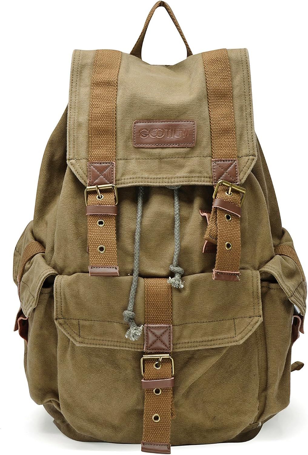 Gootium Canvas Backpack – Vintage Outdoor Rucksack Travel Day Pack (30L)