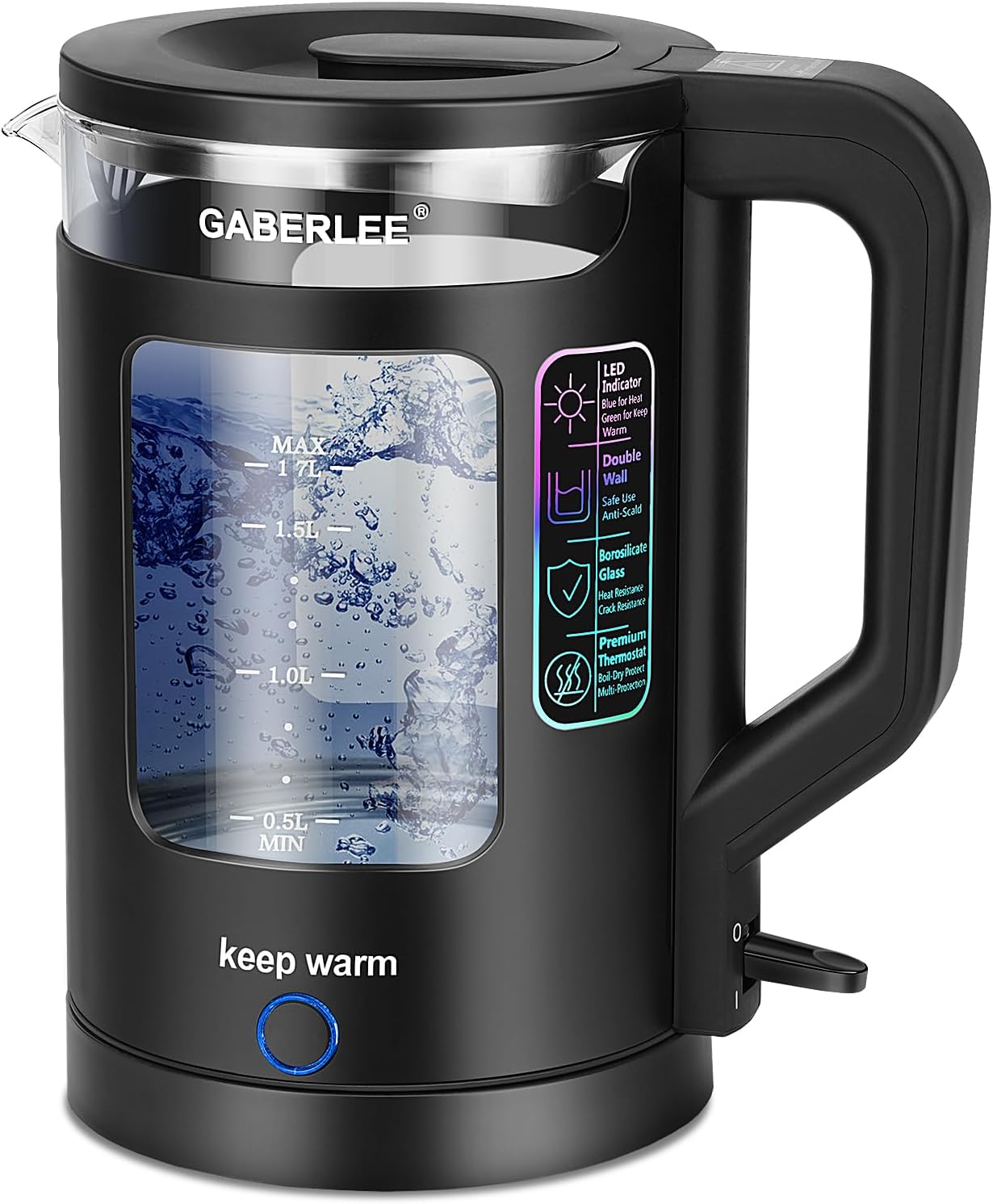 Aqualix Electric Kettle 1.7L 3000W with Keep Warm