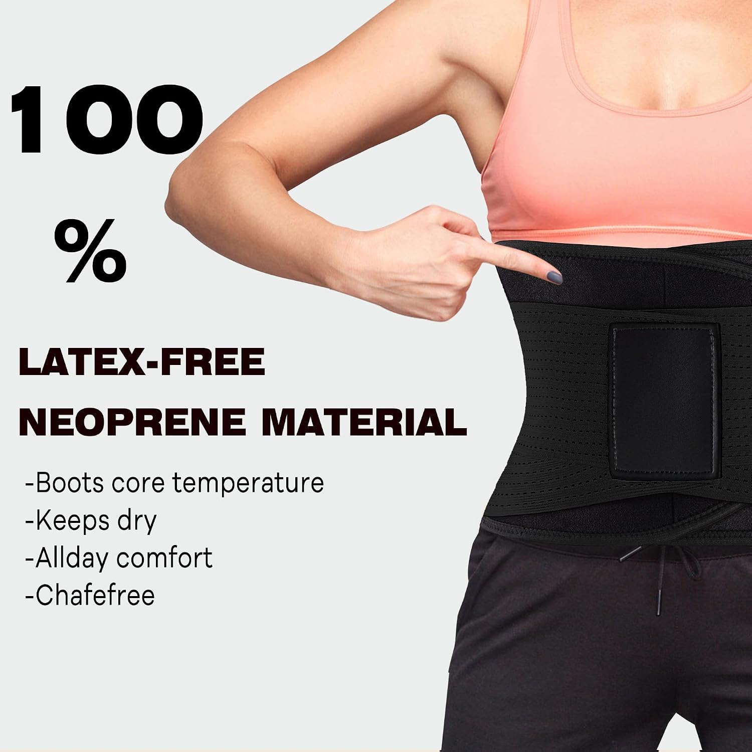Detalle de VENUZOR Waist Trainer Belt with Adjustable Hook-and-Loop Closure
