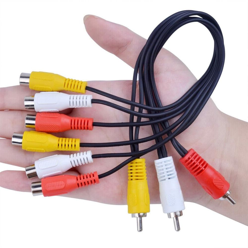 Thumbnail 6 de Xiatiaosann RCA Splitter Cable (3 RCA to 6 RCA) – AV adapter extension cords, 2-pack (32cm)