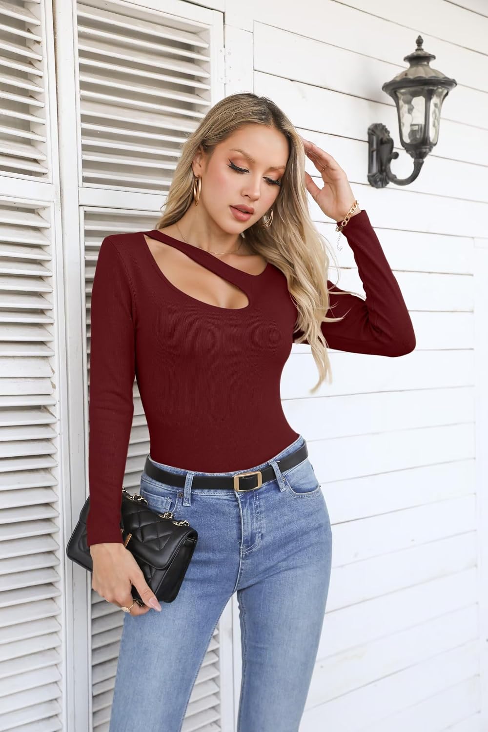 Thumbnail 6 de VICHYIE Langarmshirt mit Cut-Out Detail