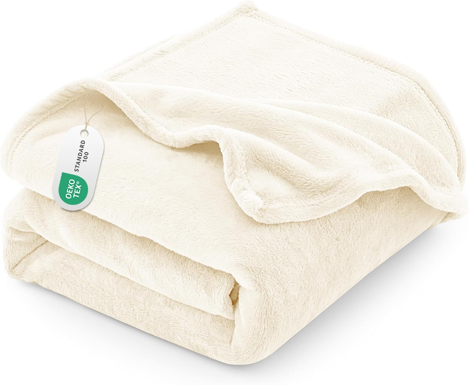 Detalle de CozyLux Kuscheldecke Flauschig 150x200 cm – XL Flanell-Decke als weiche Sofa- und Wohndecke in Creme