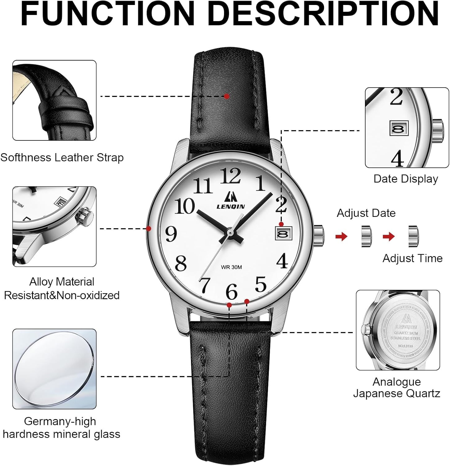 Thumbnail 6 de LN LENQIN Damenarmbanduhr mit 30 mm Zifferblatt