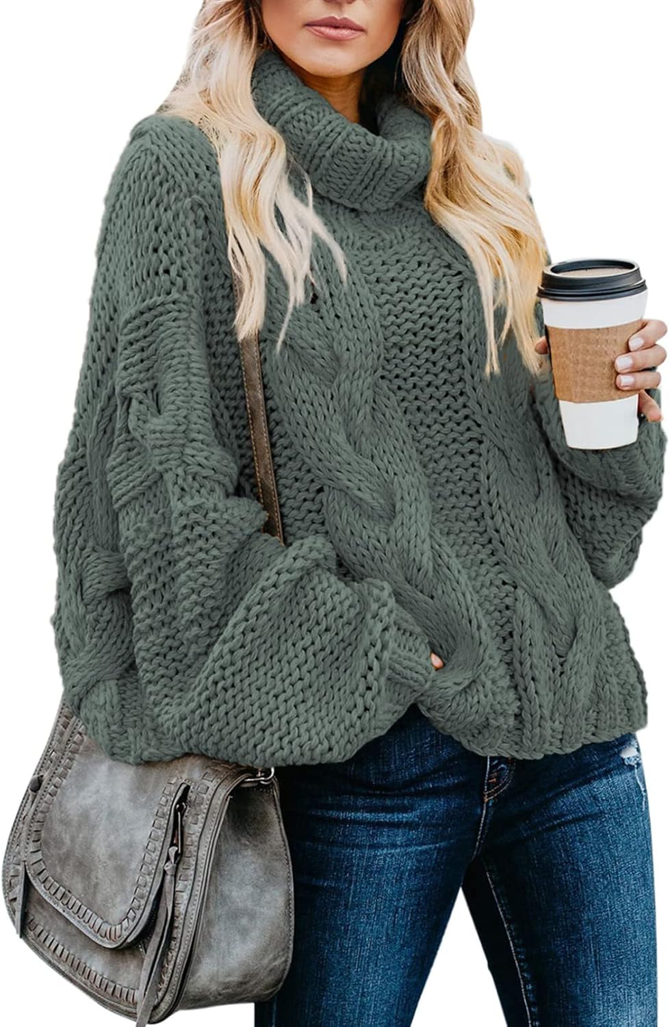Thumbnail 3 de Dokotoo Womens 2025 Turtleneck Balloon Sleeve Sweater