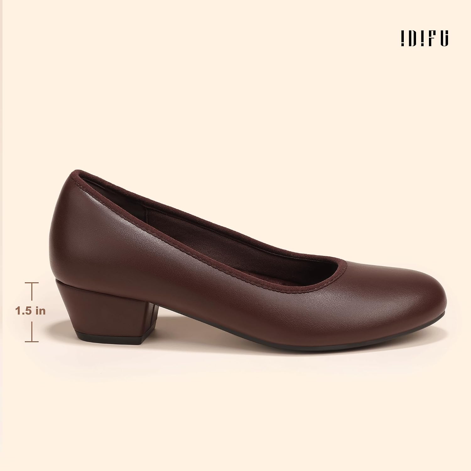 Detalle de IDIFU Women's Pumps, 1.5-Inch Block Heel