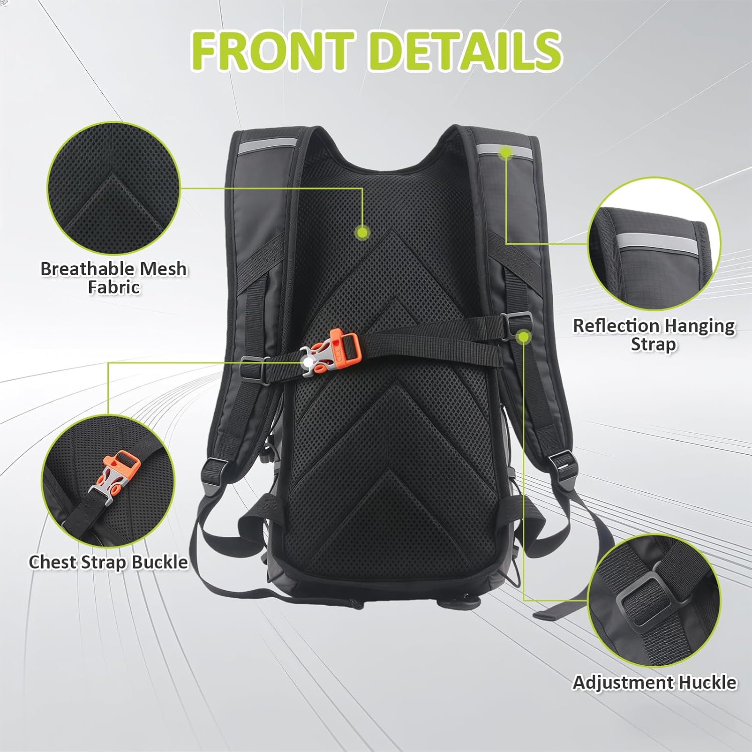 Detalle de Esoes Running Vest for Women and Men with Water Bladder – Lightweight 5L Hydration Pack (Black)
