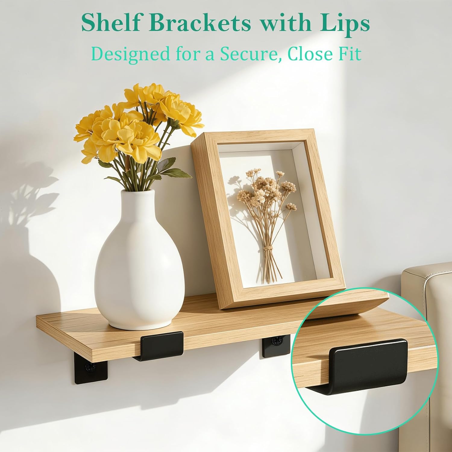 Thumbnail 4 de scicent 45386 Shelf Brackets, 10-Inch Black 4-Pack with Retaining Lips