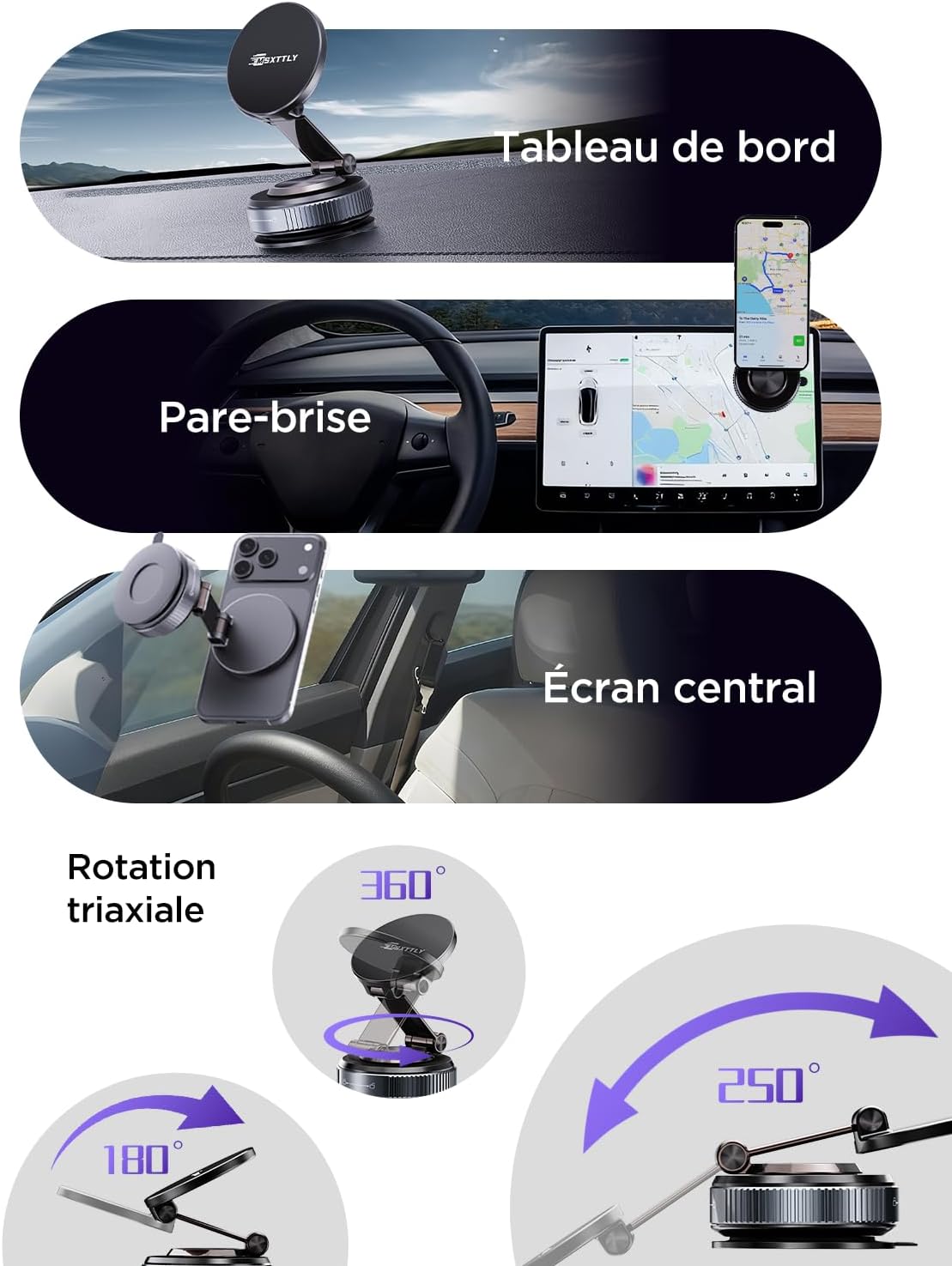 Thumbnail 1 de MSXTTLY Vmag-S2 Support voiture magnétique 360°