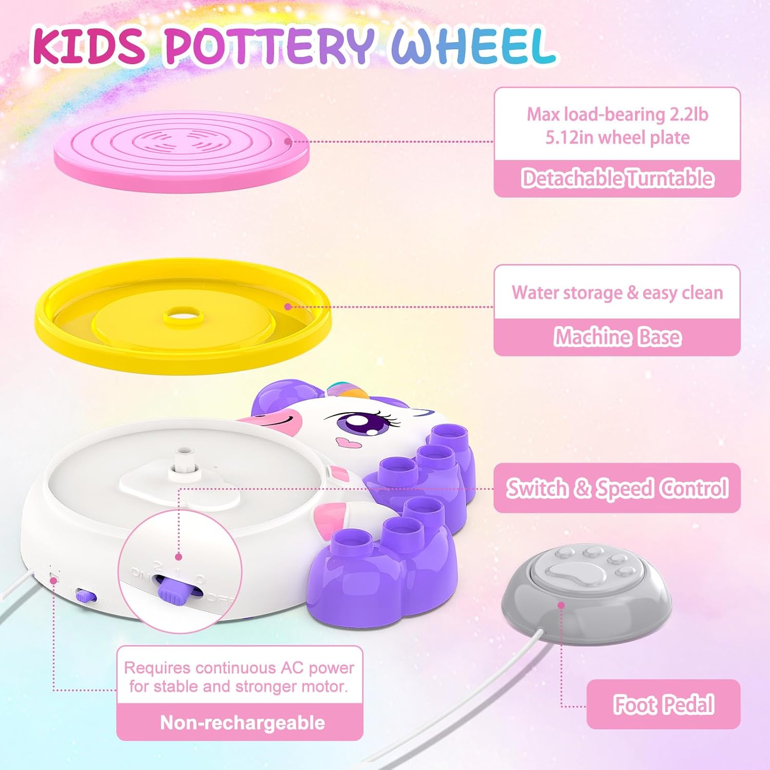 Thumbnail 2 de Pottery Wheel for Kids Ages 8-12 Purple