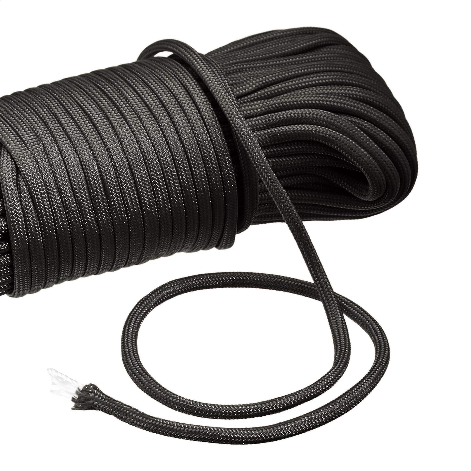 Detalle 2 de Amazon Basics Paracord 550 Typ III – Fallschirmleine, 4,0 mm x 30,0 m, Schwarz