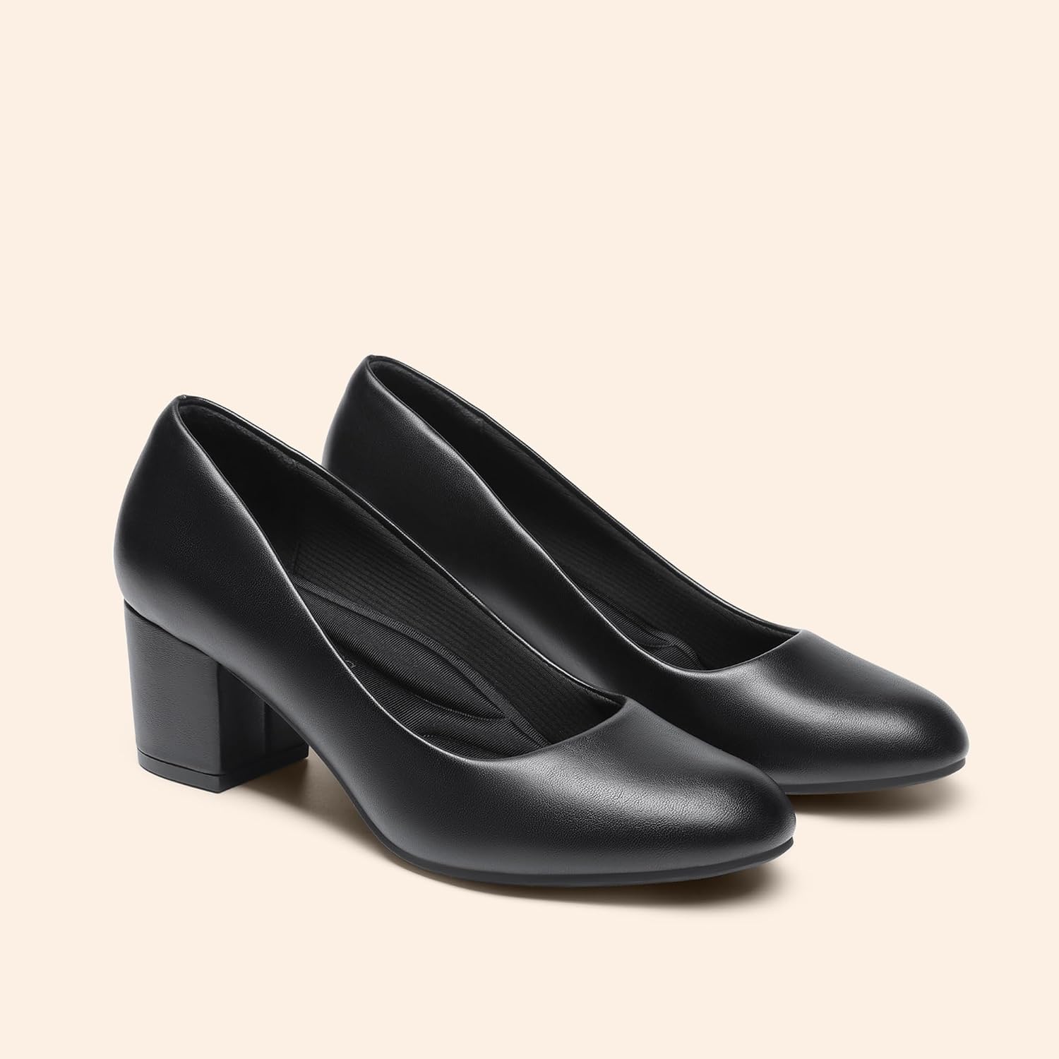 Detalle de DREAM PAIRS Women's Pumps: Low Chunky Block Heel Dress Shoes with 3D Massage Insole