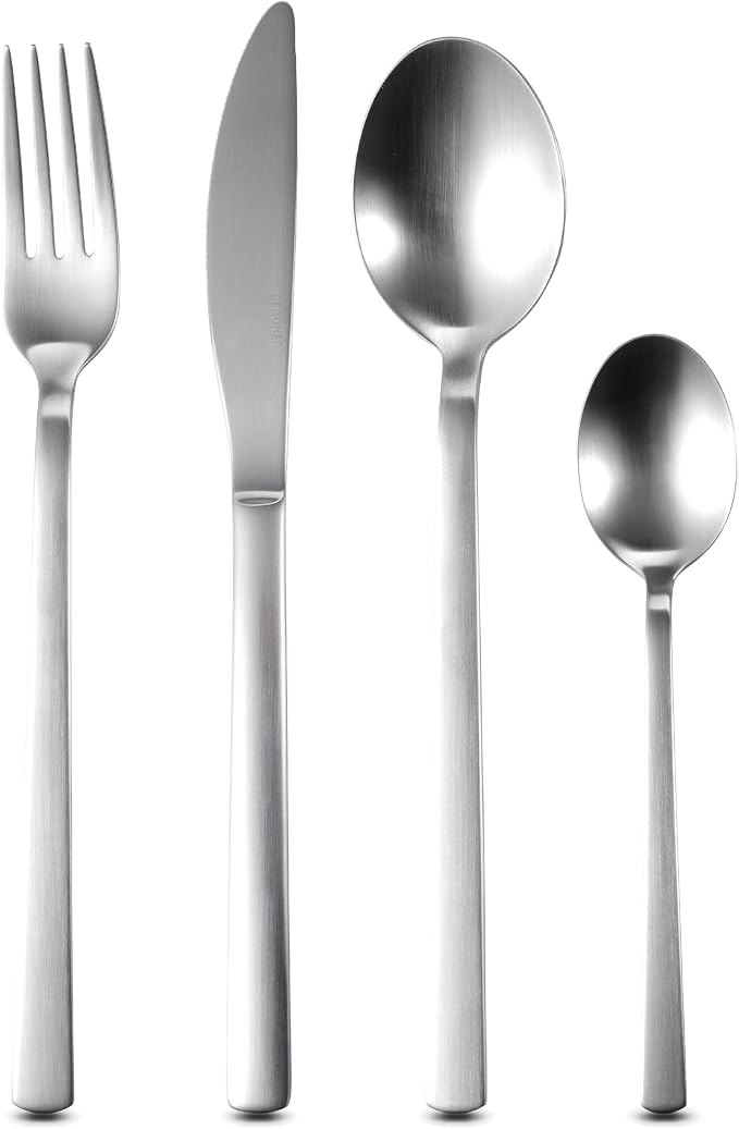 Detalle de Bergner Cubertería Acero Inoxidable Cromado Mate 24 piezas 🍽