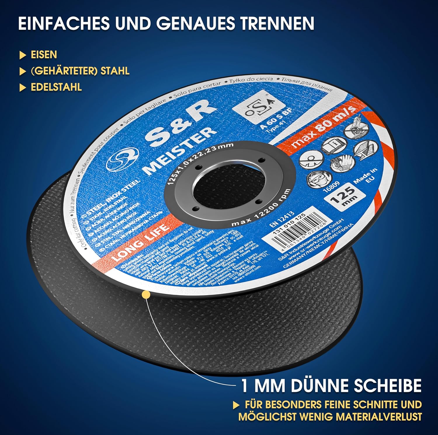 Detalle de S&R Trennscheibe 125 mm 1 mm, 50er Set