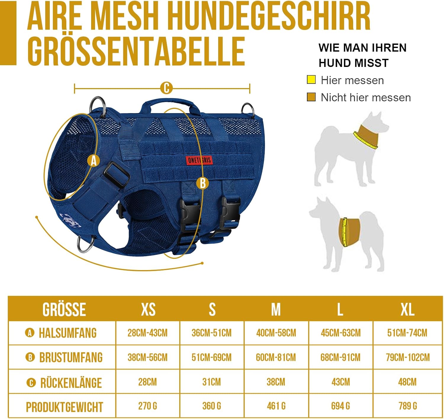Detalle de Hundegeschirr OneTigris AIRE Mesh L