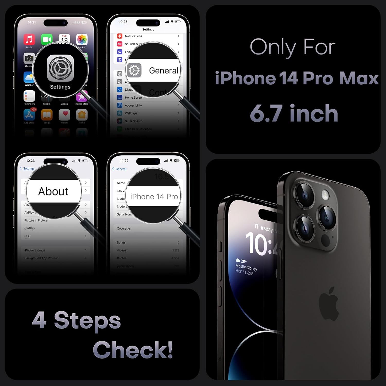 Thumbnail 1 de TOCOL Magnetic Case for iPhone 14 Pro Max (6.7-inch) with MagSafe and full camera protection — Dark Blue