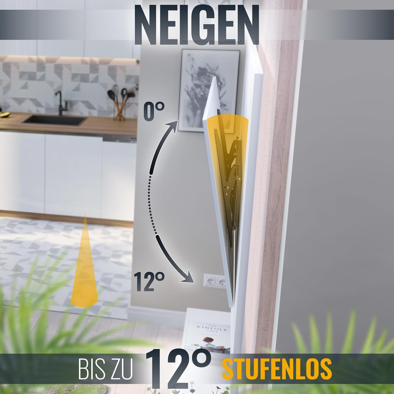Detalle de RICOO N1964 TV Wandhalterung neigbar 95 kg