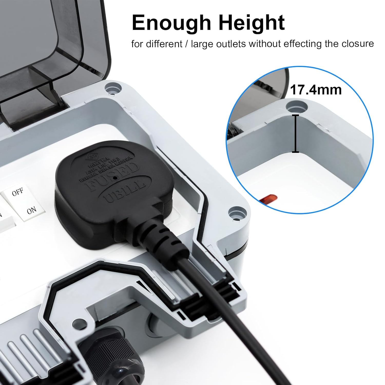 Thumbnail 4 de Weatherproof Double Outdoor Socket IP66 13Amp