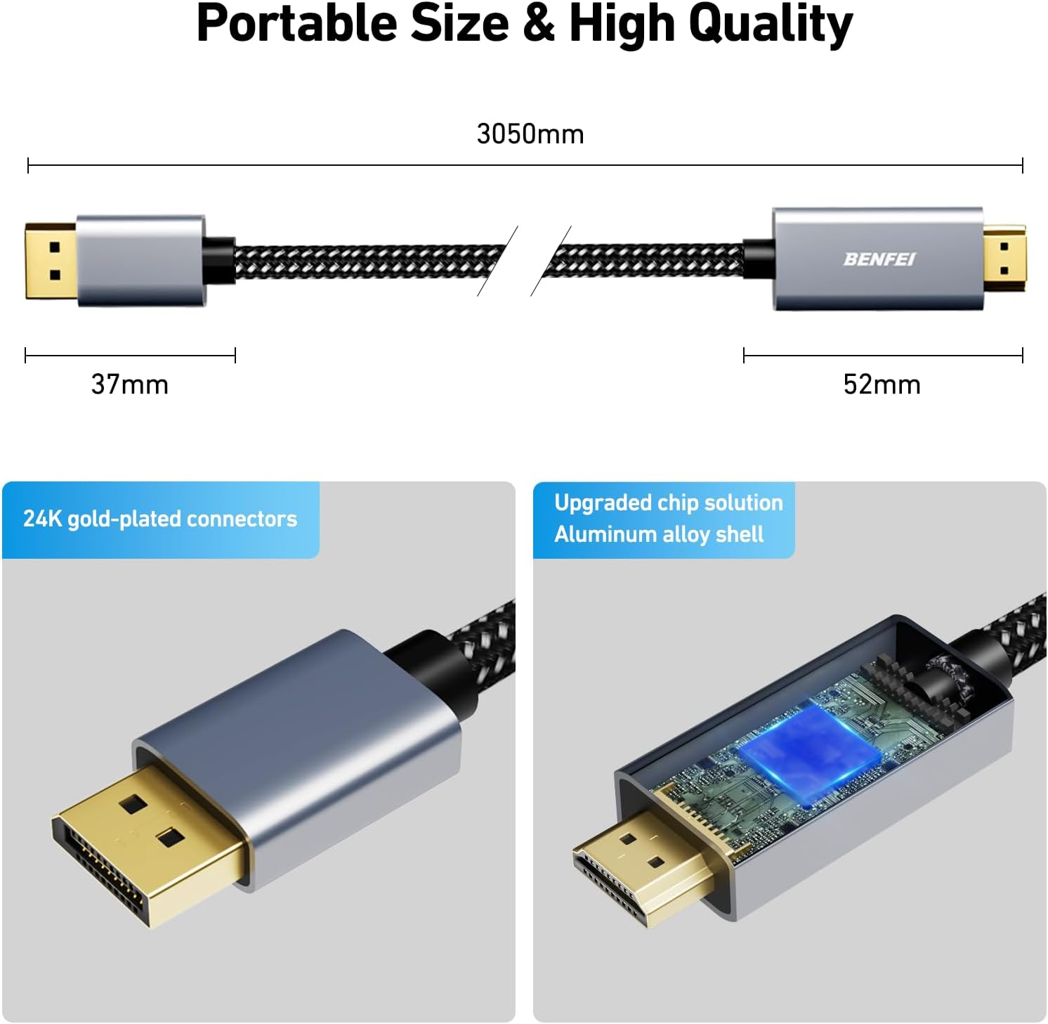 Thumbnail 6 de BENFEI Cavo DisplayPort HDMI 3 m