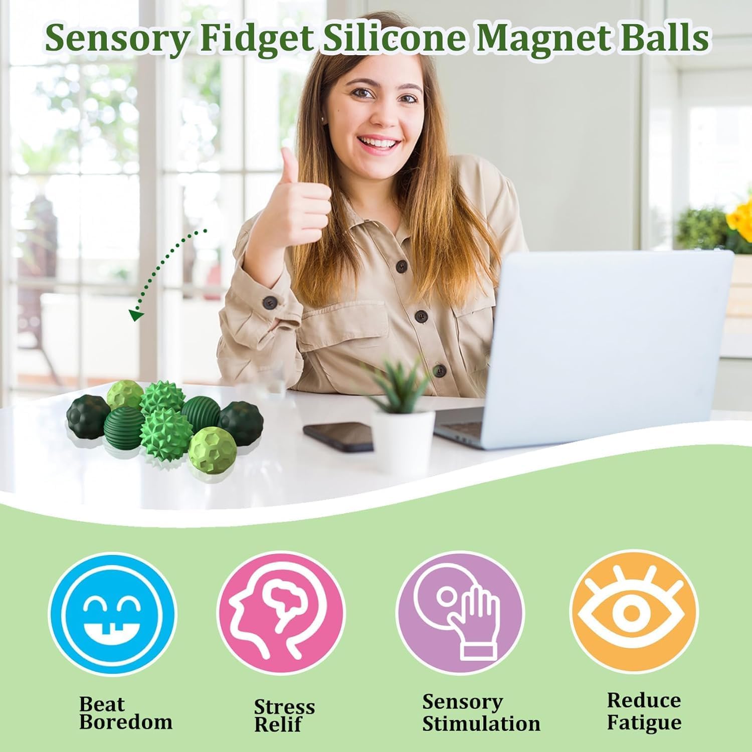 Detalle de JoyJoyful Magnetkugeln 8 Stück Fidget-Spielzeug 🧩