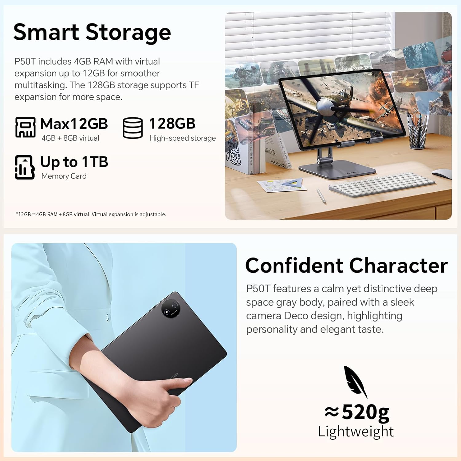 Thumbnail 3 de TECLAST P50T 11-inch Android 16 tablet with 90Hz IPS, 12GB RAM/128GB and 5G Wi‑Fi