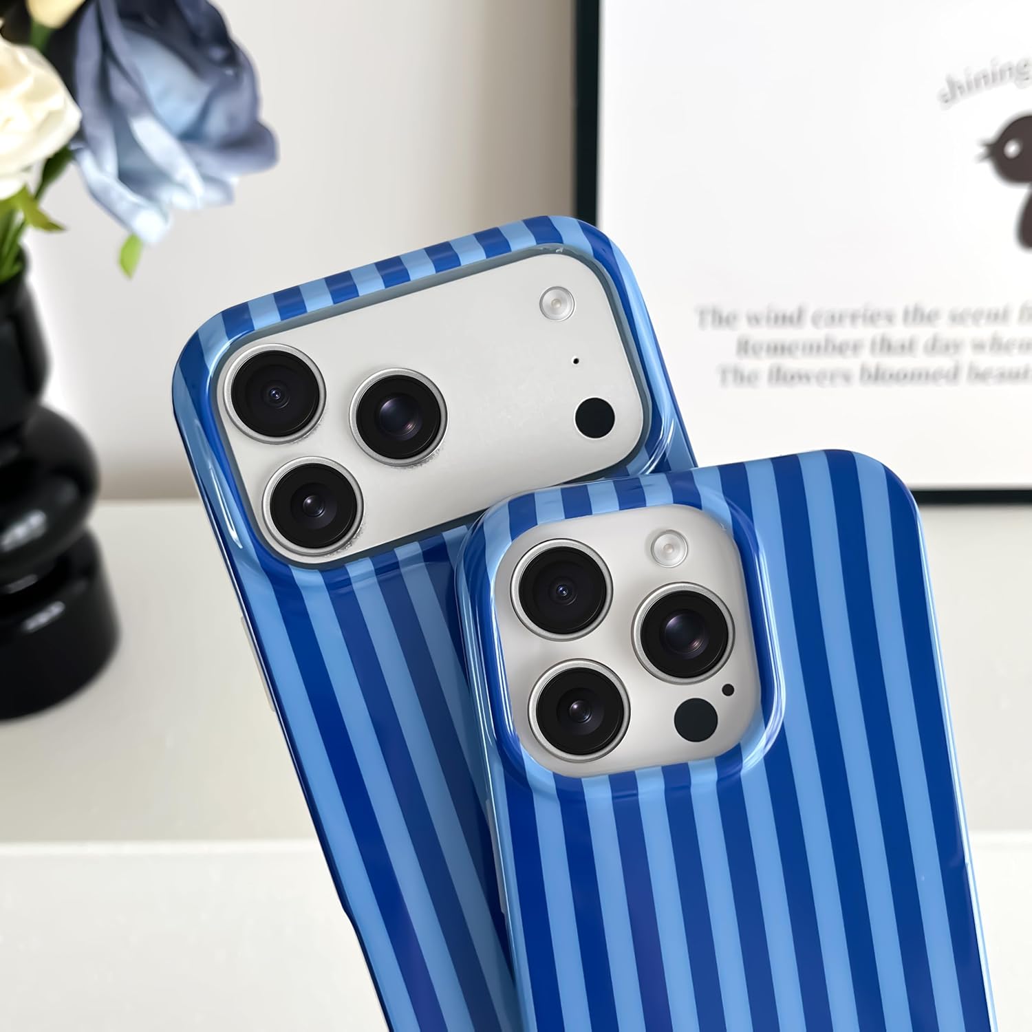 Thumbnail 2 de Yeddabox for iPhone 17 Air Case – Navy Blue Striped Slim TPU, Shockproof