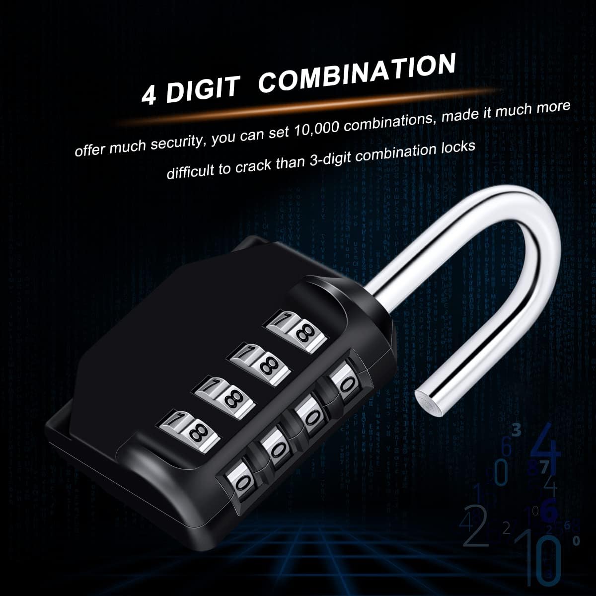 Thumbnail 2 de 4-Pack 4-Digit Combination Padlock (Weatherproof) by Diyife for outdoor lockers, sheds and gates