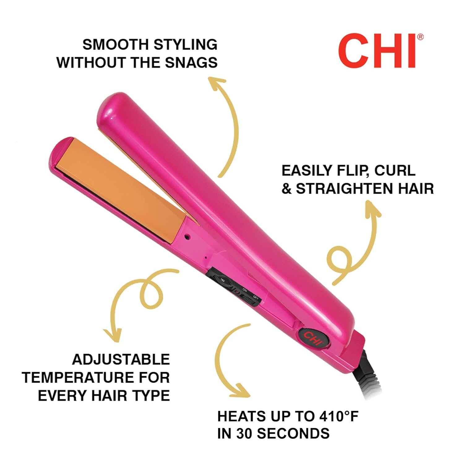 Thumbnail 1 de CHI Tourmaline Ceramic Series 1" Flat Iron (392°F Max) for Silky, Smooth Hair