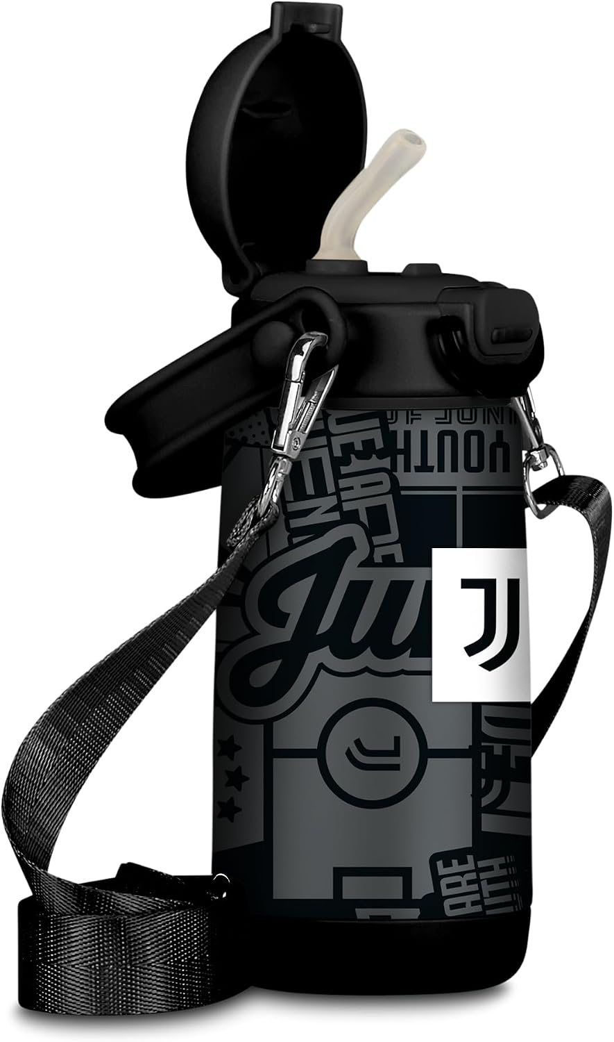 Detalle 2 de Seven Borraccia Kid Juventus, Nero – 400 ml in acciaio inox, BPA free e ermetica