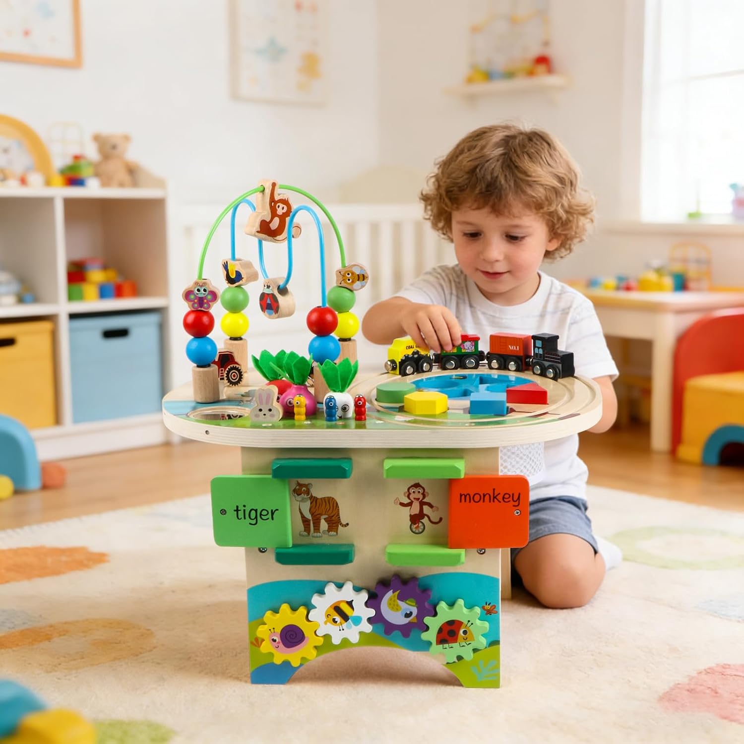 Thumbnail 5 de KABENFIS Wooden Activity Table 12‑in‑1