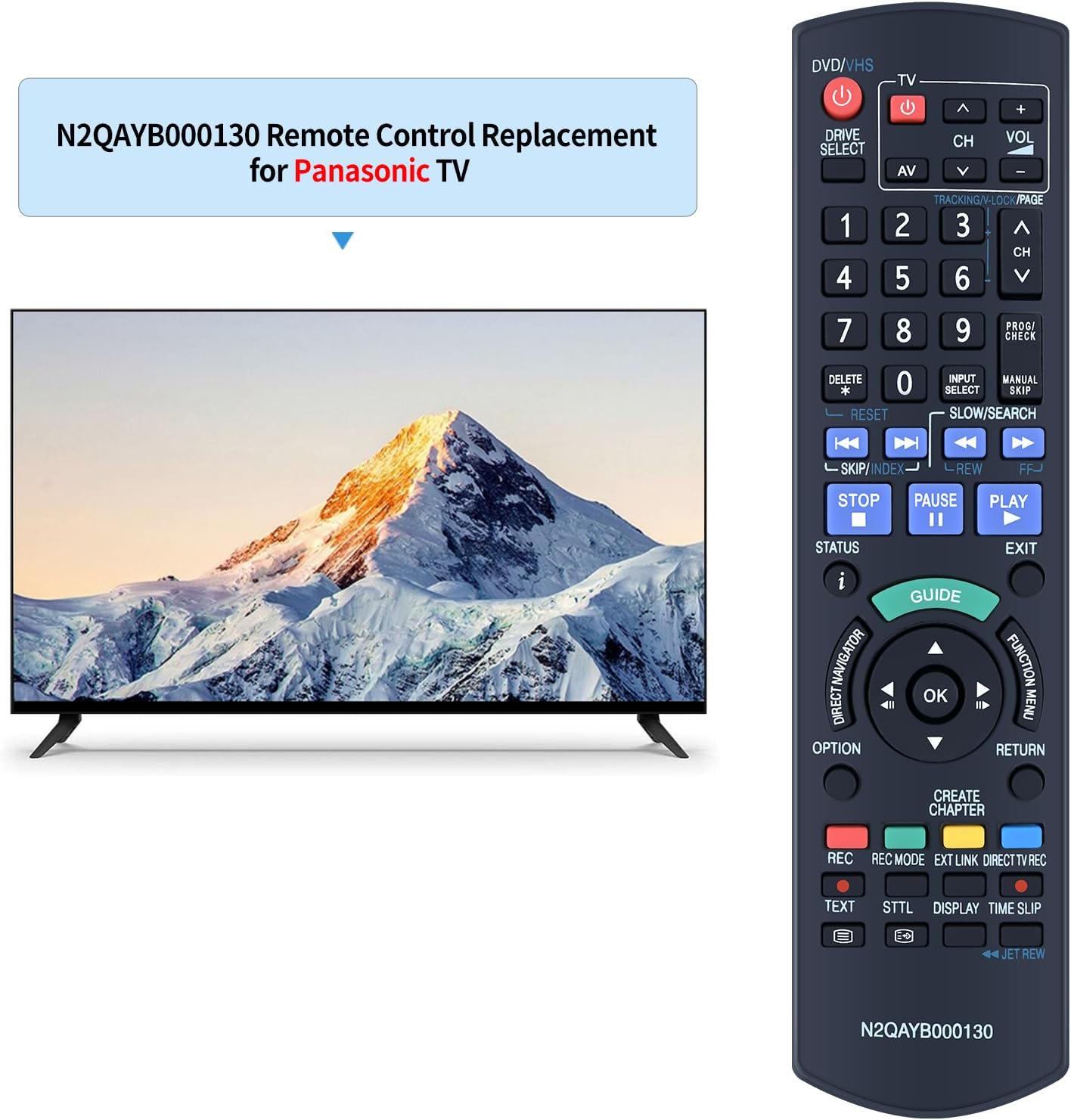 Thumbnail 1 de TCNOUMT N2QAYB000130 Replacement Remote for Panasonic DVD Recorder