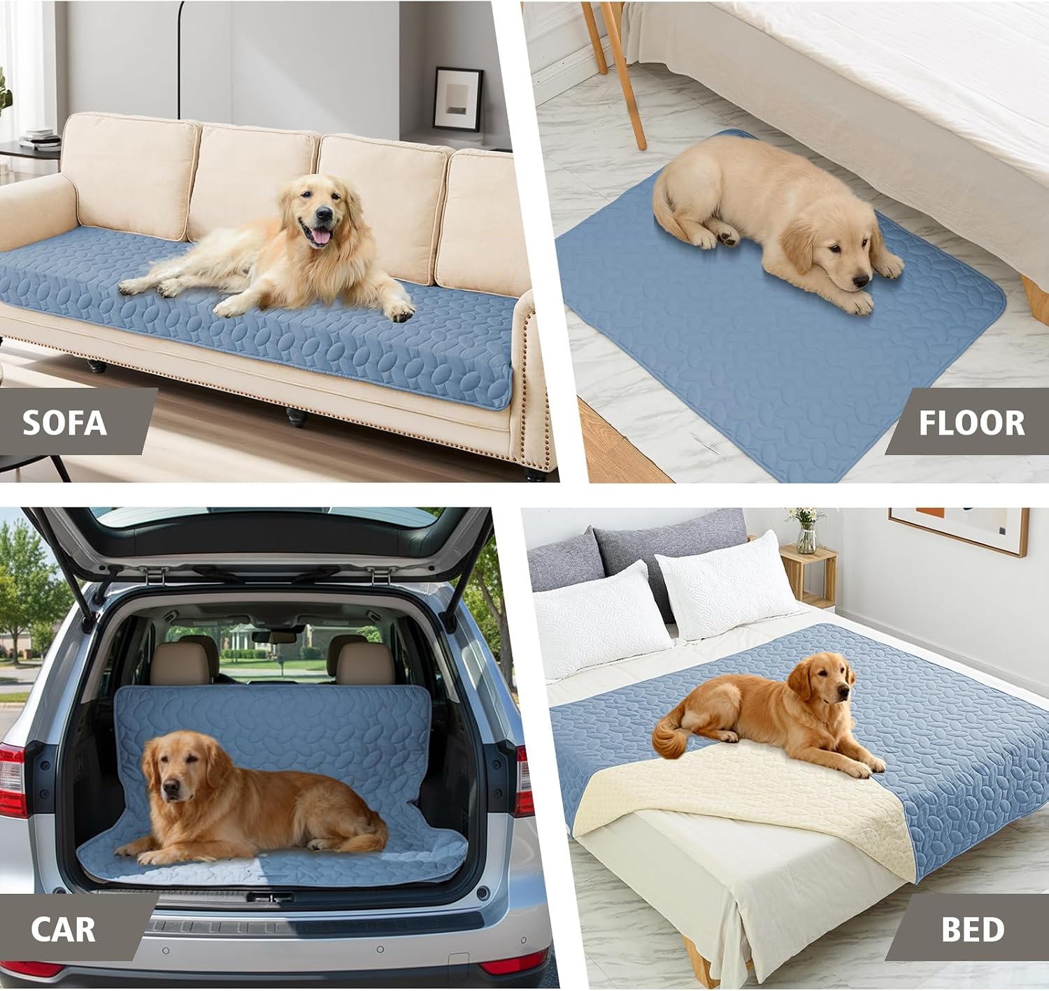Detalle de Ameritex Waterproof Pet Bed Cover Anti-Slip Dog Bed Blanket for Sofa and Furniture (Light Blue, 30x80 Inch, Pack of 1)