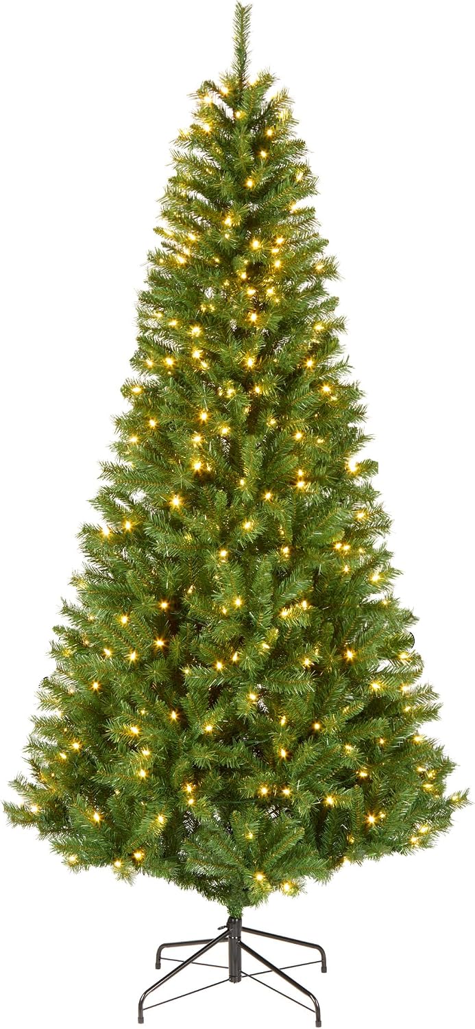 Detalle de National Tree Company Winchester Pine Slim Christmas Tree, 7.5 ft, 350 LEDs
