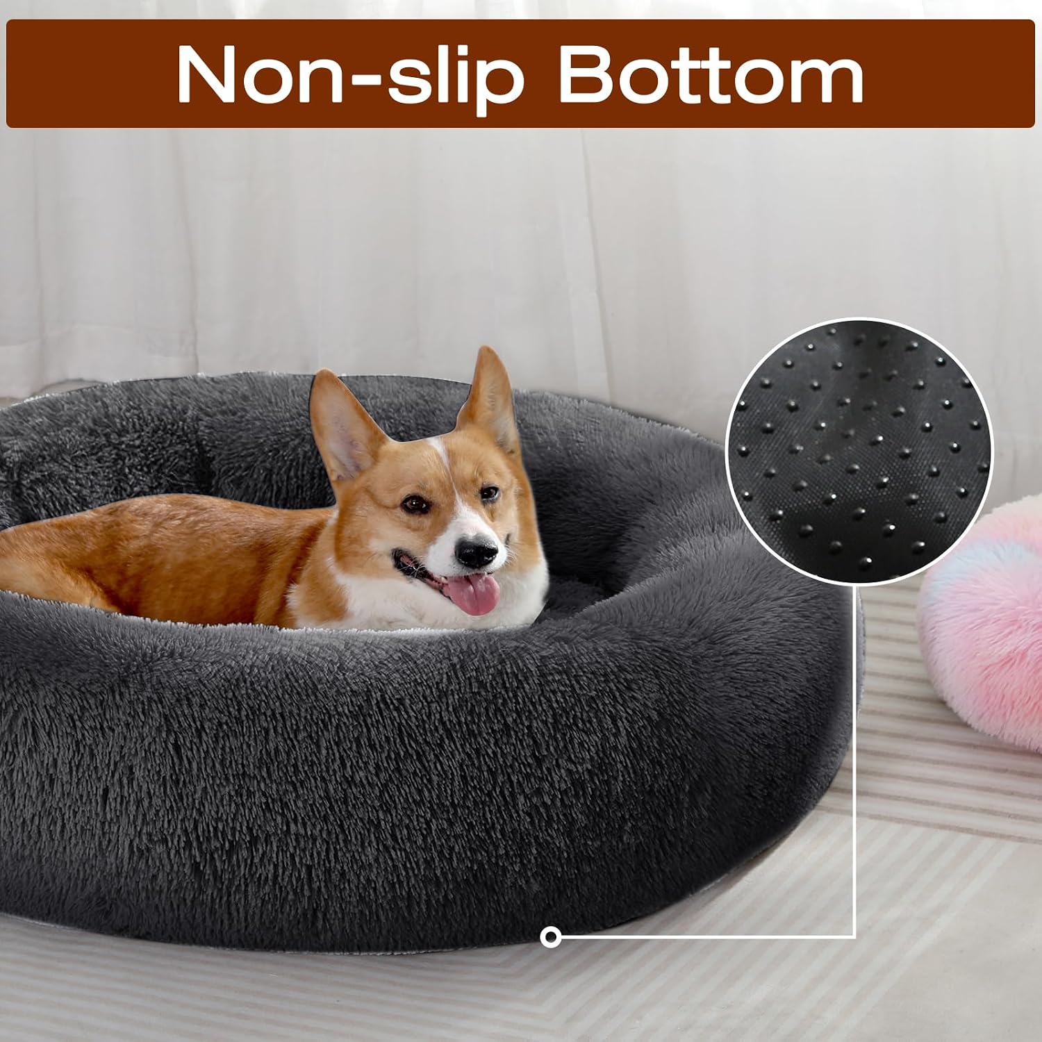 Detalle de JOLLYVOGUE Donut Dog Bed 20-inch