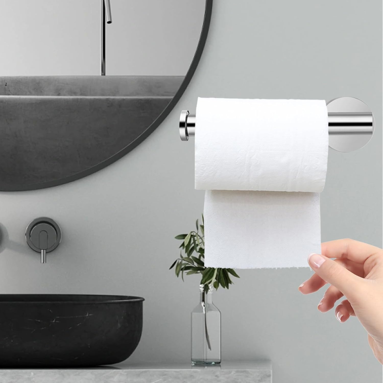 Thumbnail 6 de Markcco MKEU-DK-004 toiletrolhouder van gepolijst chroom voor grote rollen